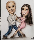 dancing couple caricature dance fun funny cute gift valentines