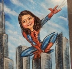 spiderman spider girl caricature chicago